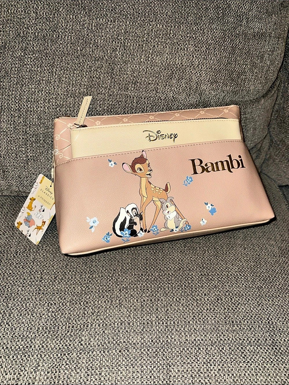 Disney Bambi Pink & Cream Cosmetic Pouch NWT